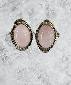 Surya Tienda Holisitca - www.suryatiendaholistica.com.ar - Anillo de Piedra Agata Rosa Esmaltada Brasil de Alpaca