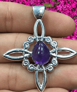 Surya Tienda Holisitca - www.suryatiendaholistica.com.ar - Dije Nudo de Brujas con Amatista EXTRA BAÑO DE PLATA