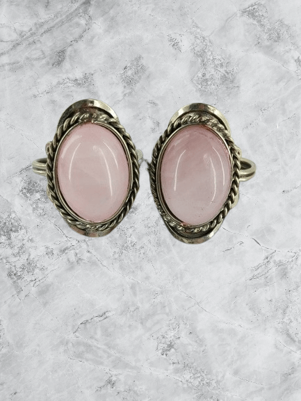 Surya Tienda Holisitca - www.suryatiendaholistica.com.ar - Anillo de Piedra Agata Rosa Esmaltada Brasil de Alpaca