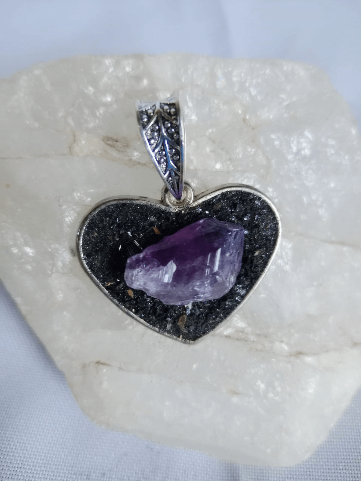 Surya Tienda Holistica - www.suryatiendaholistica.com.ar - Dije Corazón Turmalina y Amatista